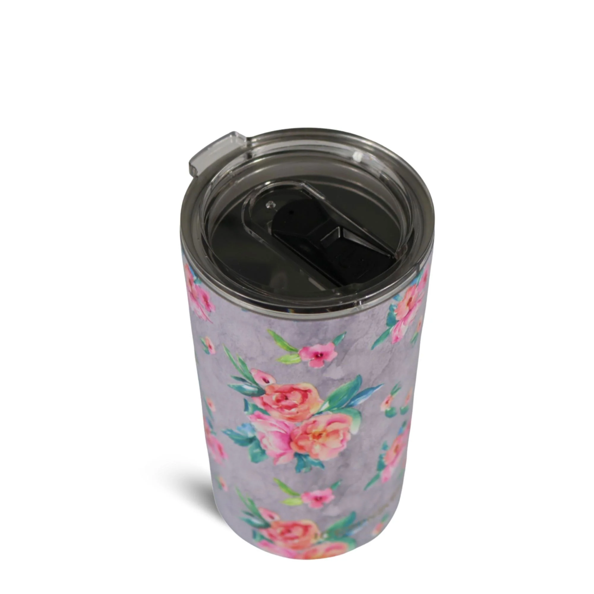 12oz Stainless Steel Mini Tumbler with Metal Base - Grey Floral - Image 4