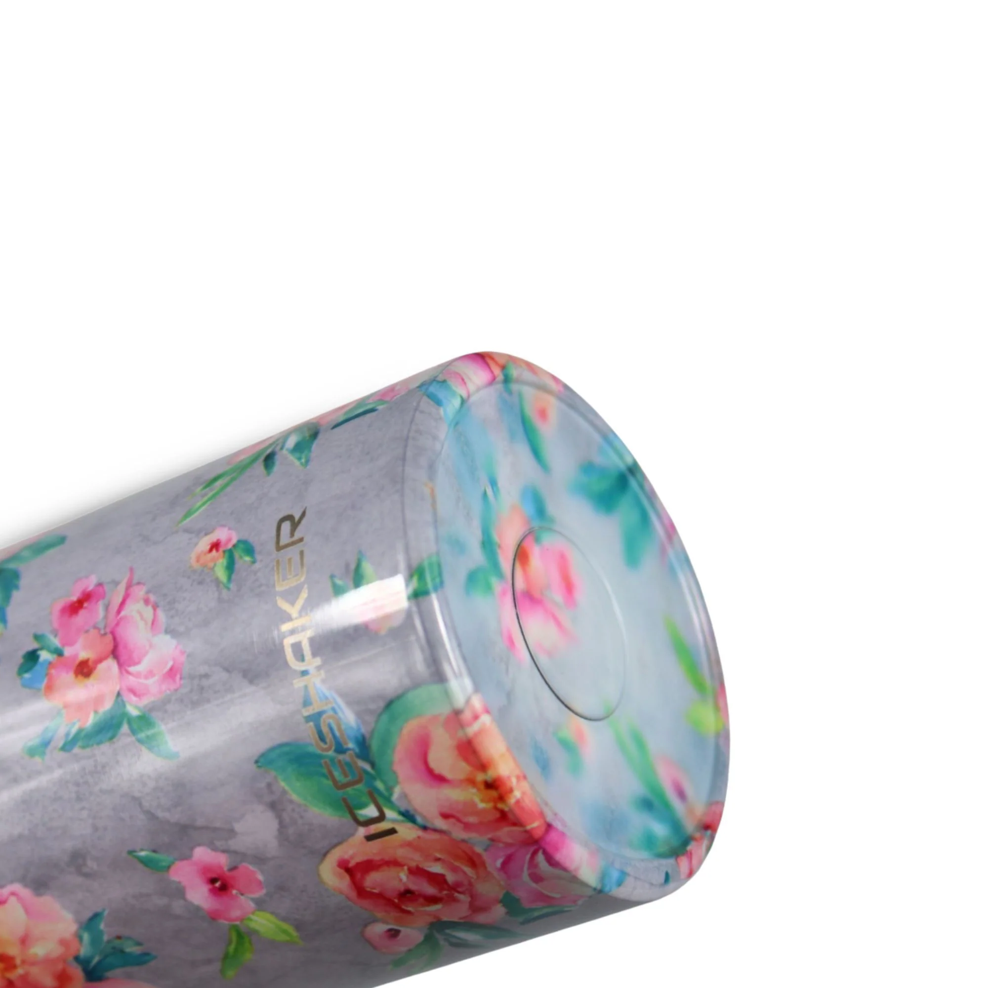 12oz Stainless Steel Mini Tumbler with Metal Base - Grey Floral - Image 5