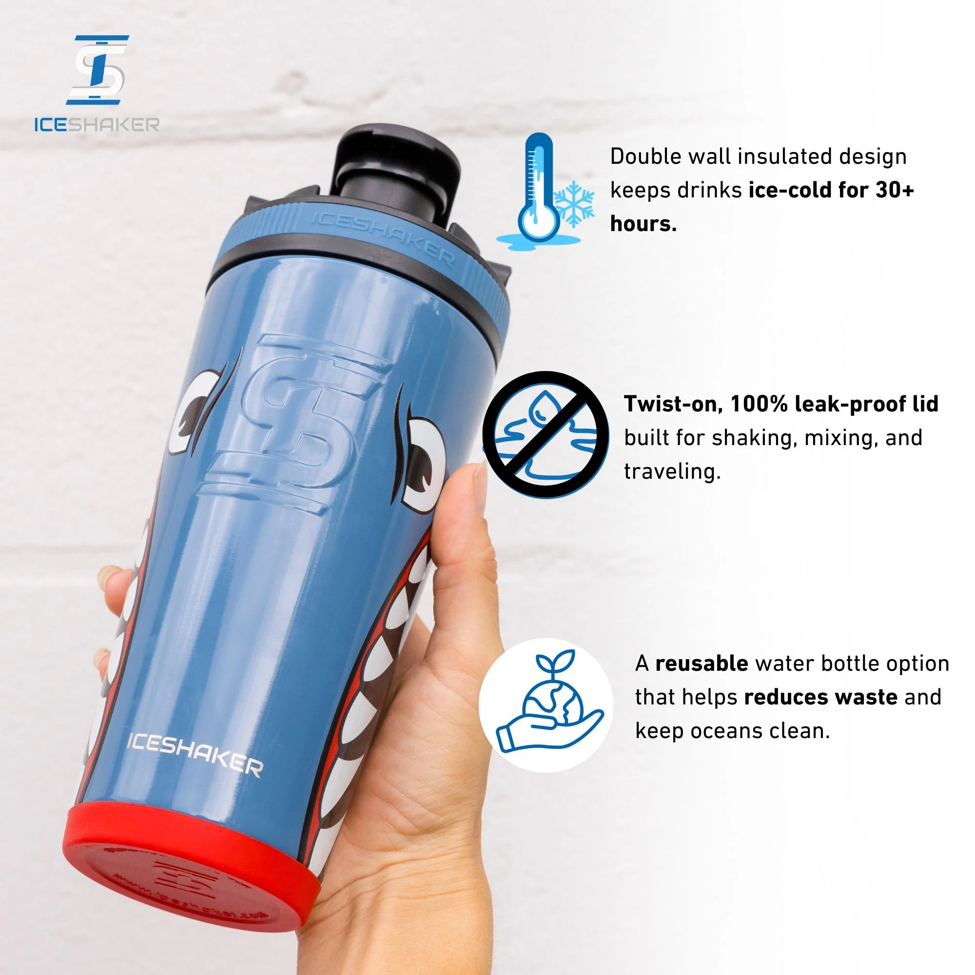 26oz Ice Shaker - Blue Bomber - Image 4