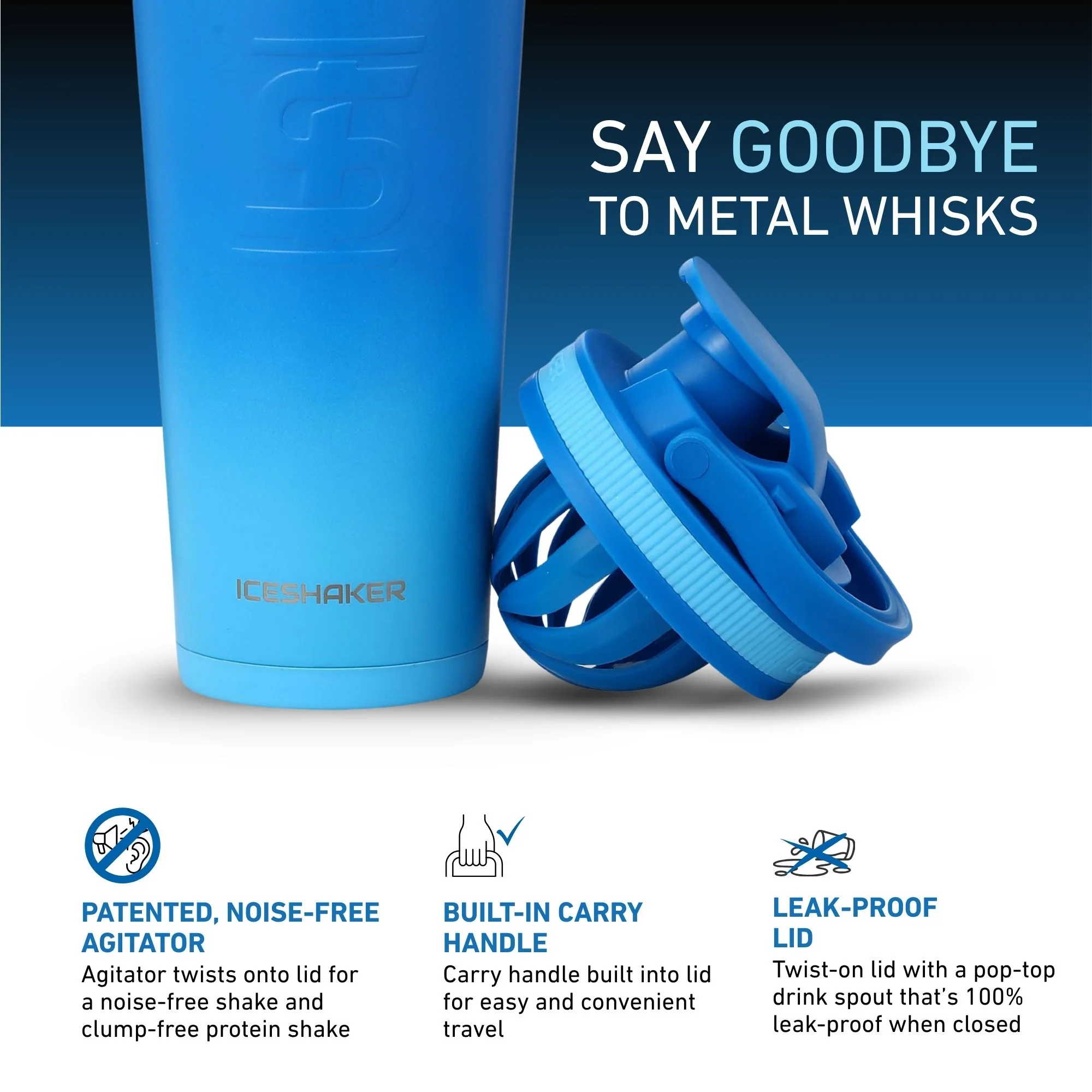 26oz Ice Shaker - Blue Color Rush - Image 3