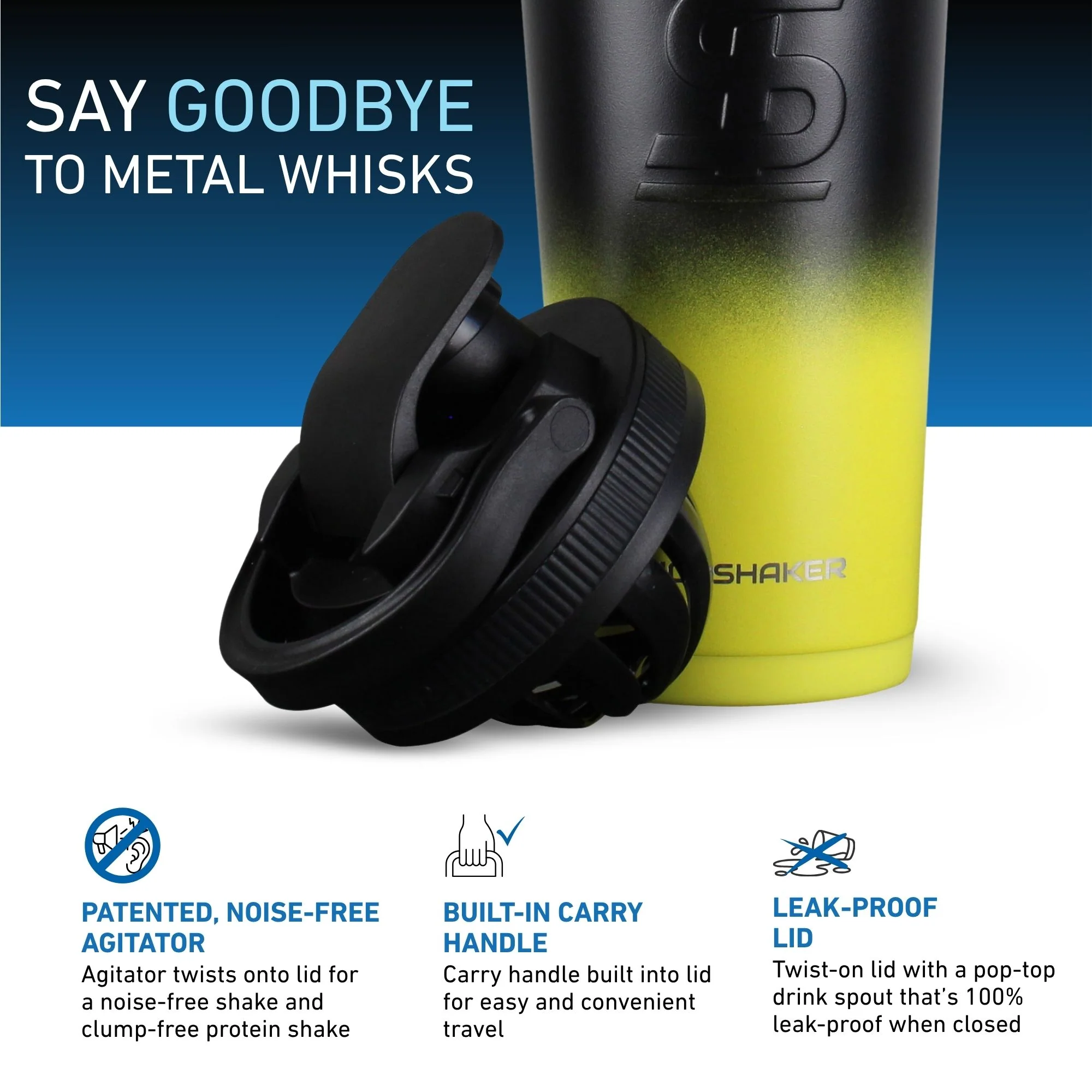 26oz Ice Shaker - Yellow Black Ombre - Image 3
