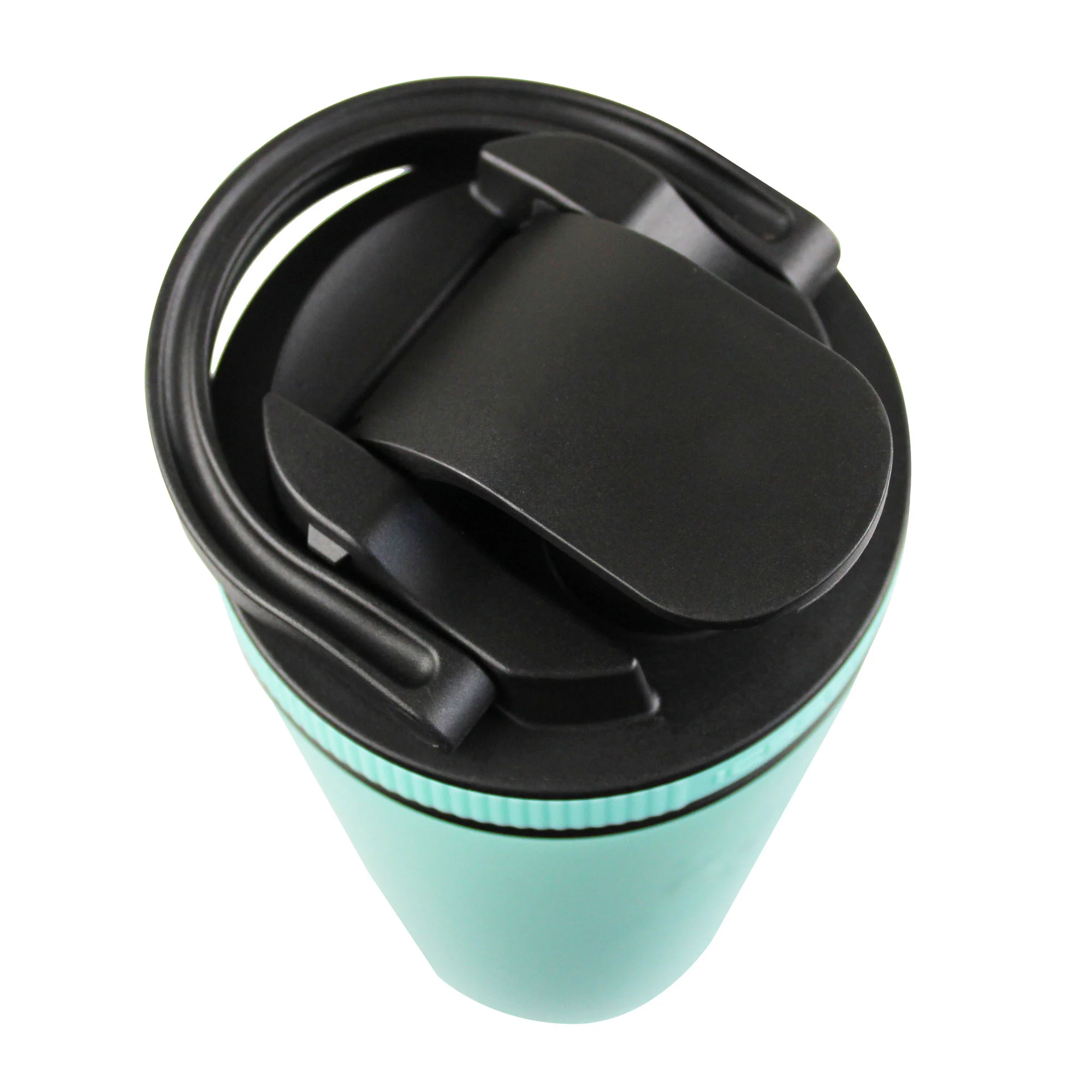 26oz Shaker Lid - Black Lid with Mint Band - Image 2