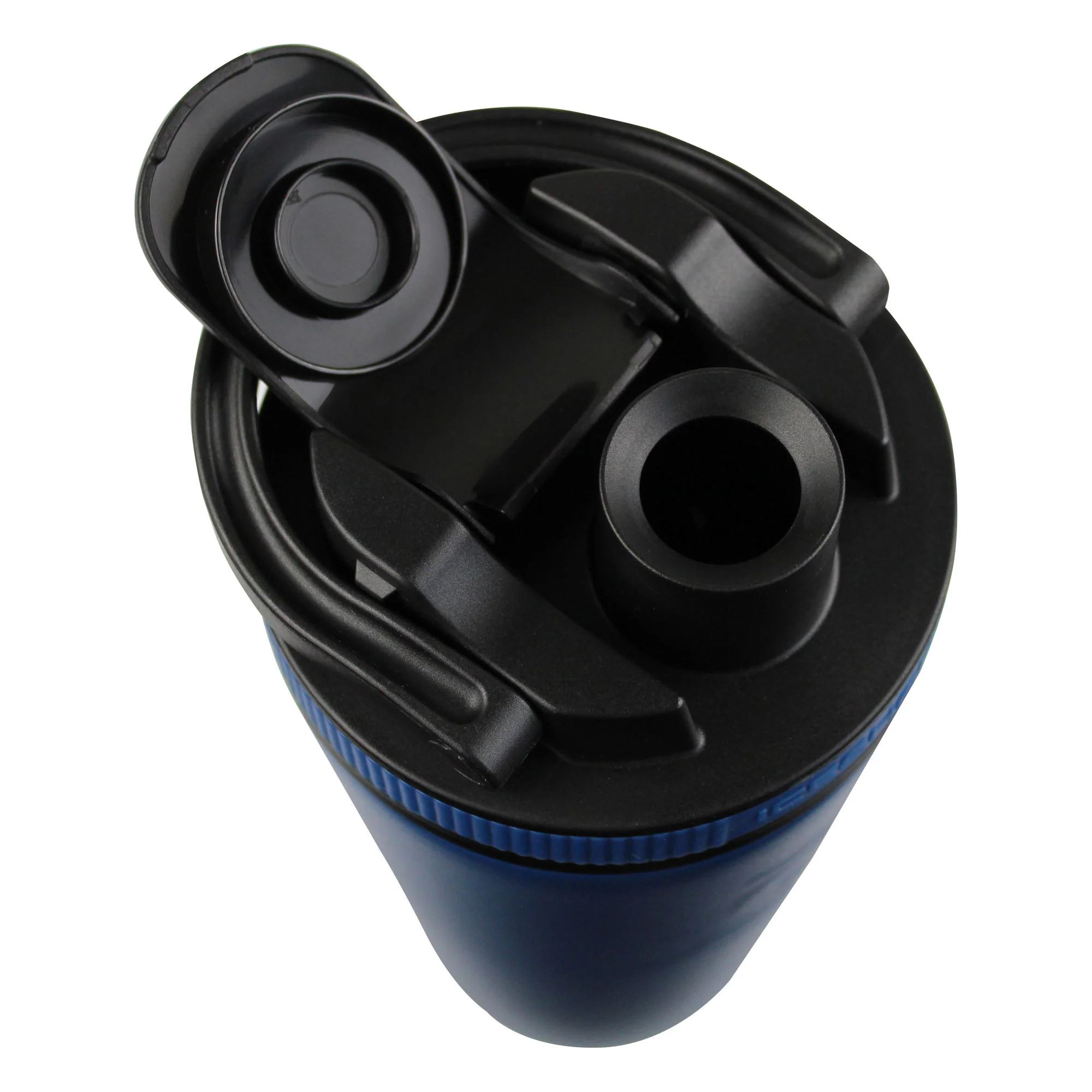 26oz Shaker Lid - Black Lid with Navy Band - Image 3