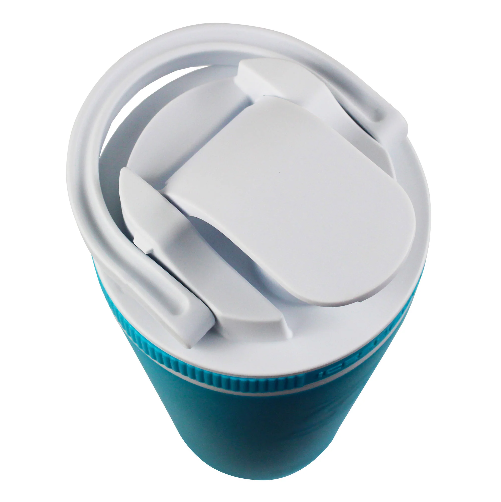 26oz Shaker Lid - White Lid with Caribbean Blue Band - Image 2