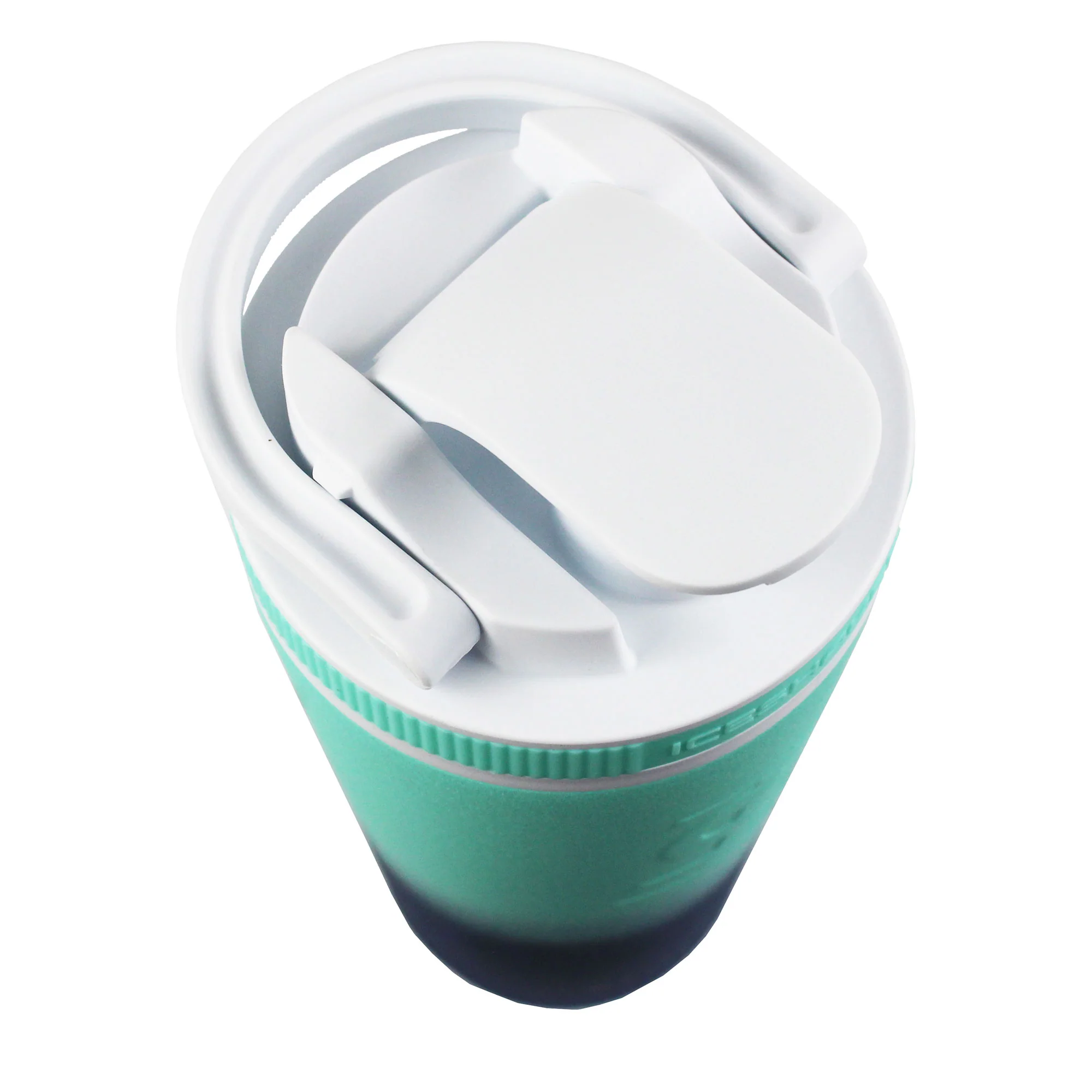 26oz Shaker Lid - White Lid with Mint Band - Image 2