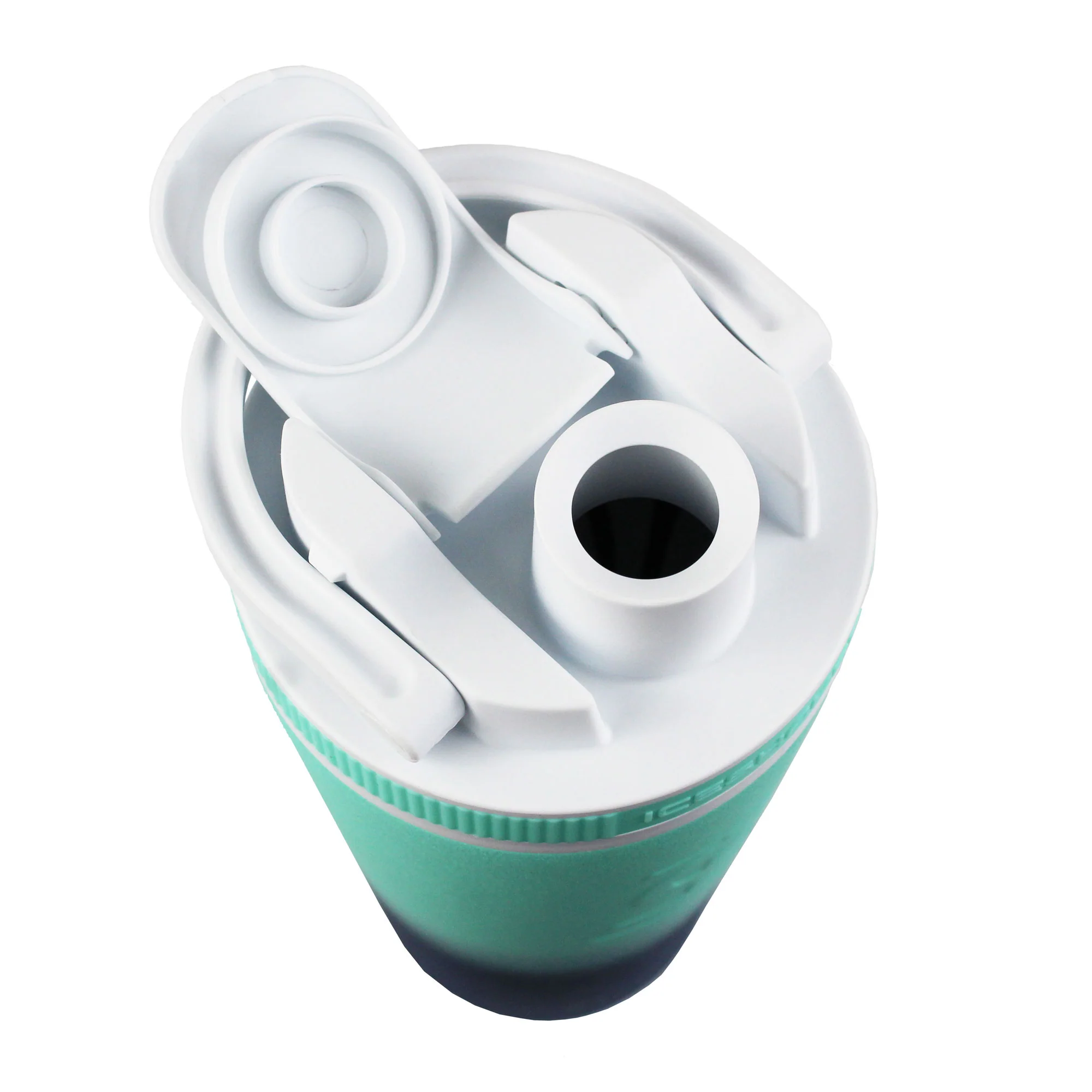 26oz Shaker Lid - White Lid with Mint Band - Image 3