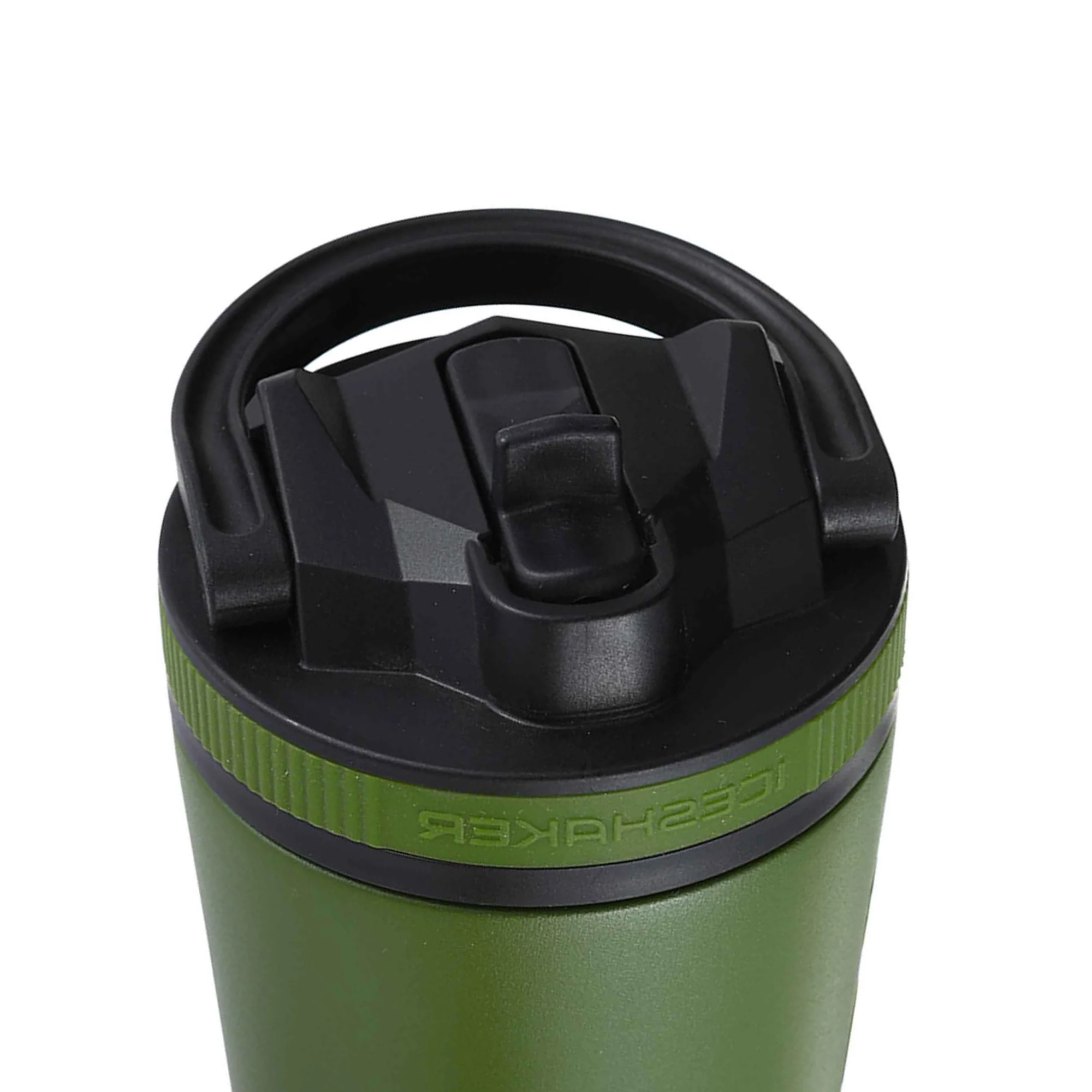 26oz Sport Lid & Internal Straw - Black Lid with Green Band - Image 2