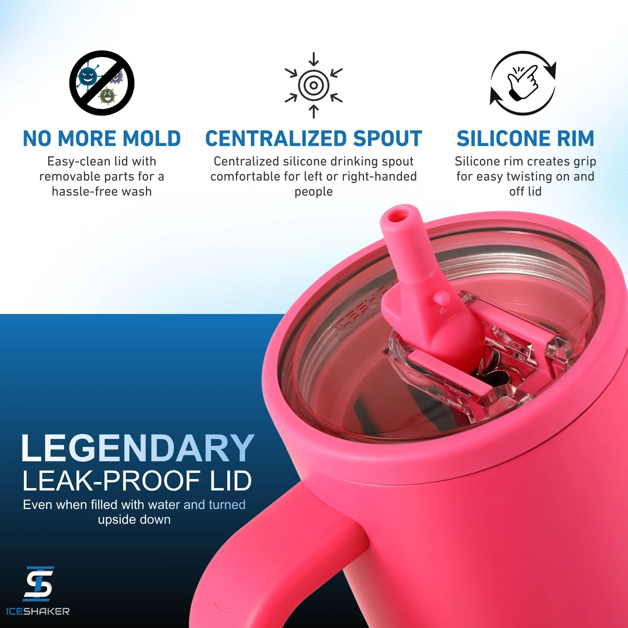 32oz Legend Series Shaker Bottle - Neon Pink - Image 3