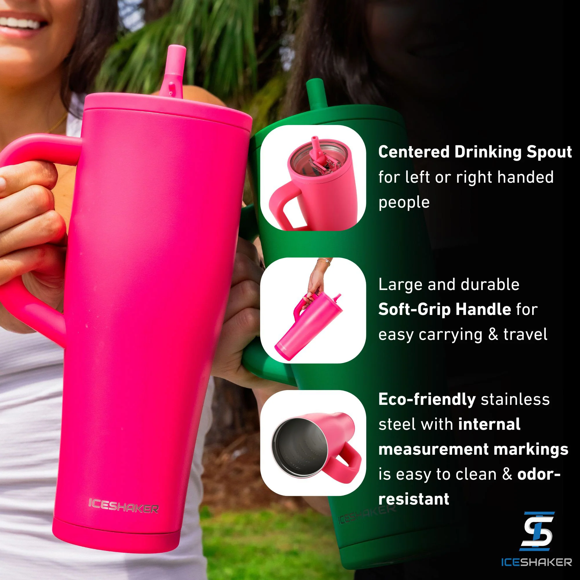 32oz Legend Series Shaker Bottle - Neon Pink - Image 4