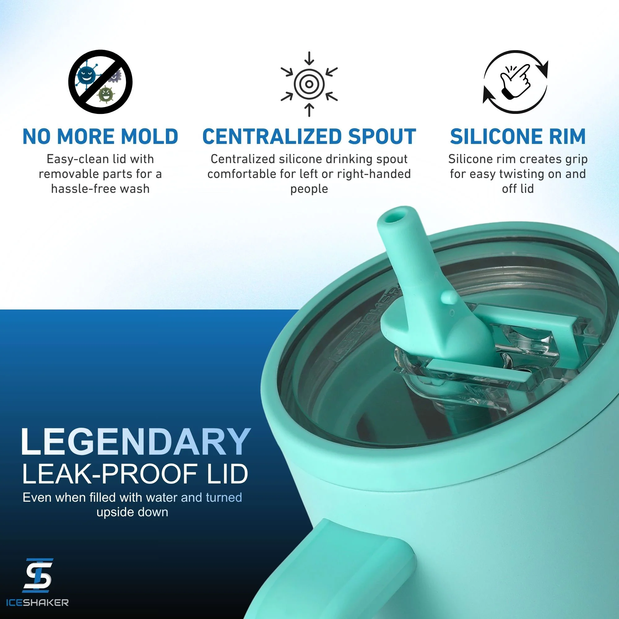 40oz Legend Series Shaker Bottle - Mint - Image 3