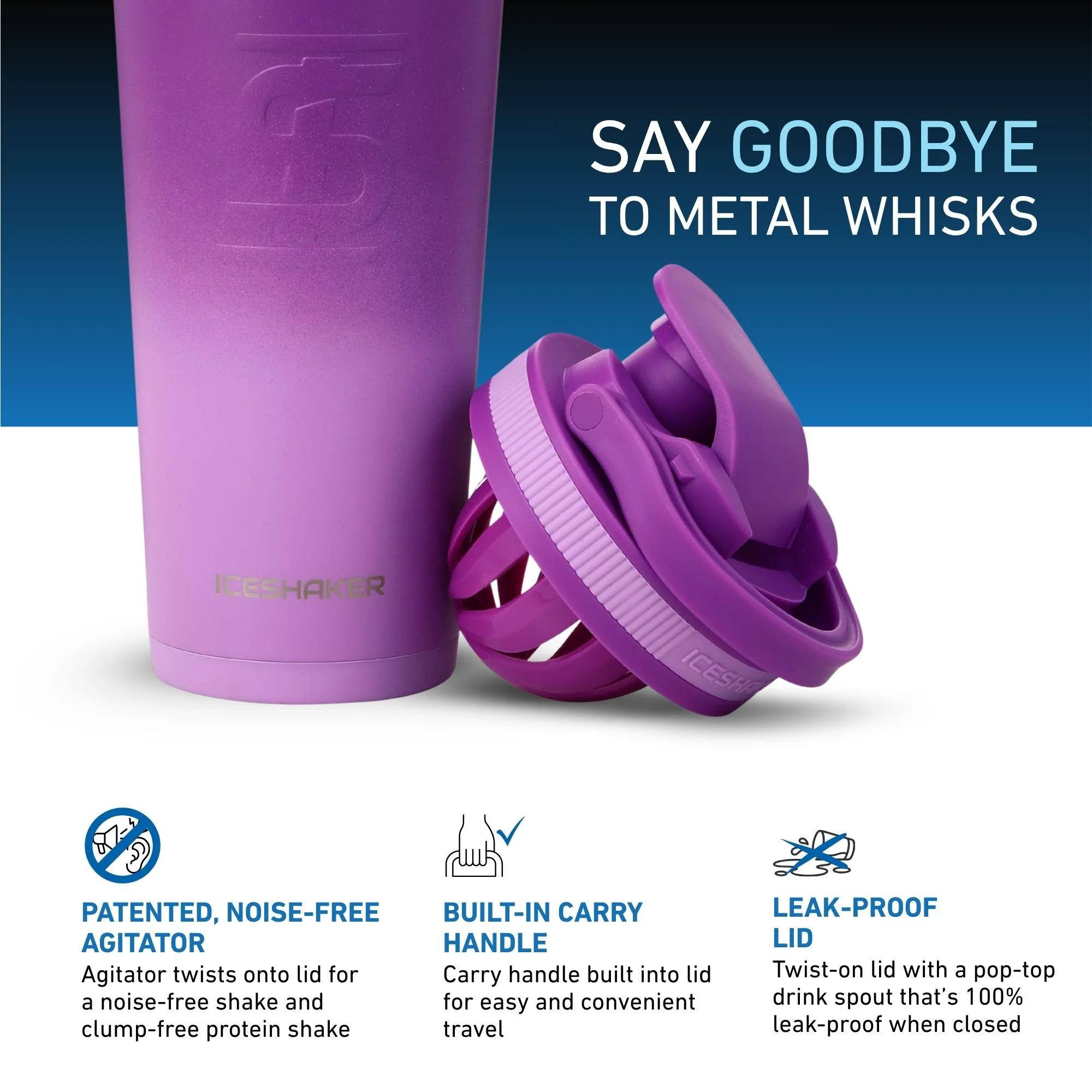 26oz Ice Shaker - Purple Color Rush - Image 3