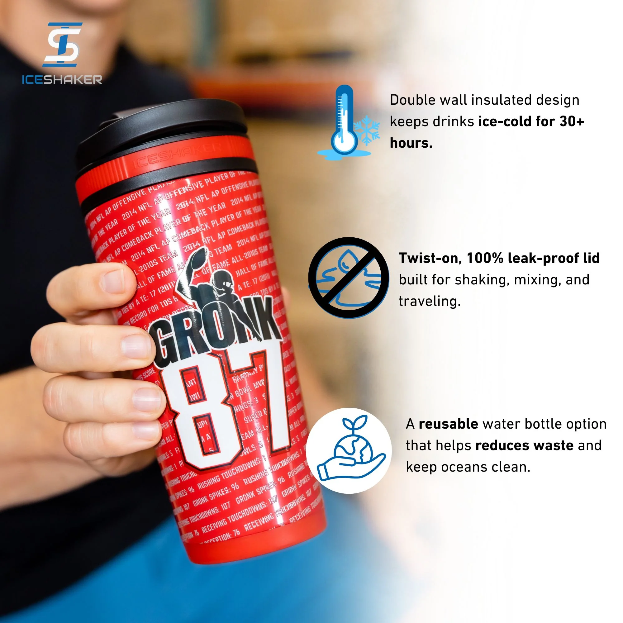 Ice Shaker 4D Series 26oz Shaker Bottles - Image 21