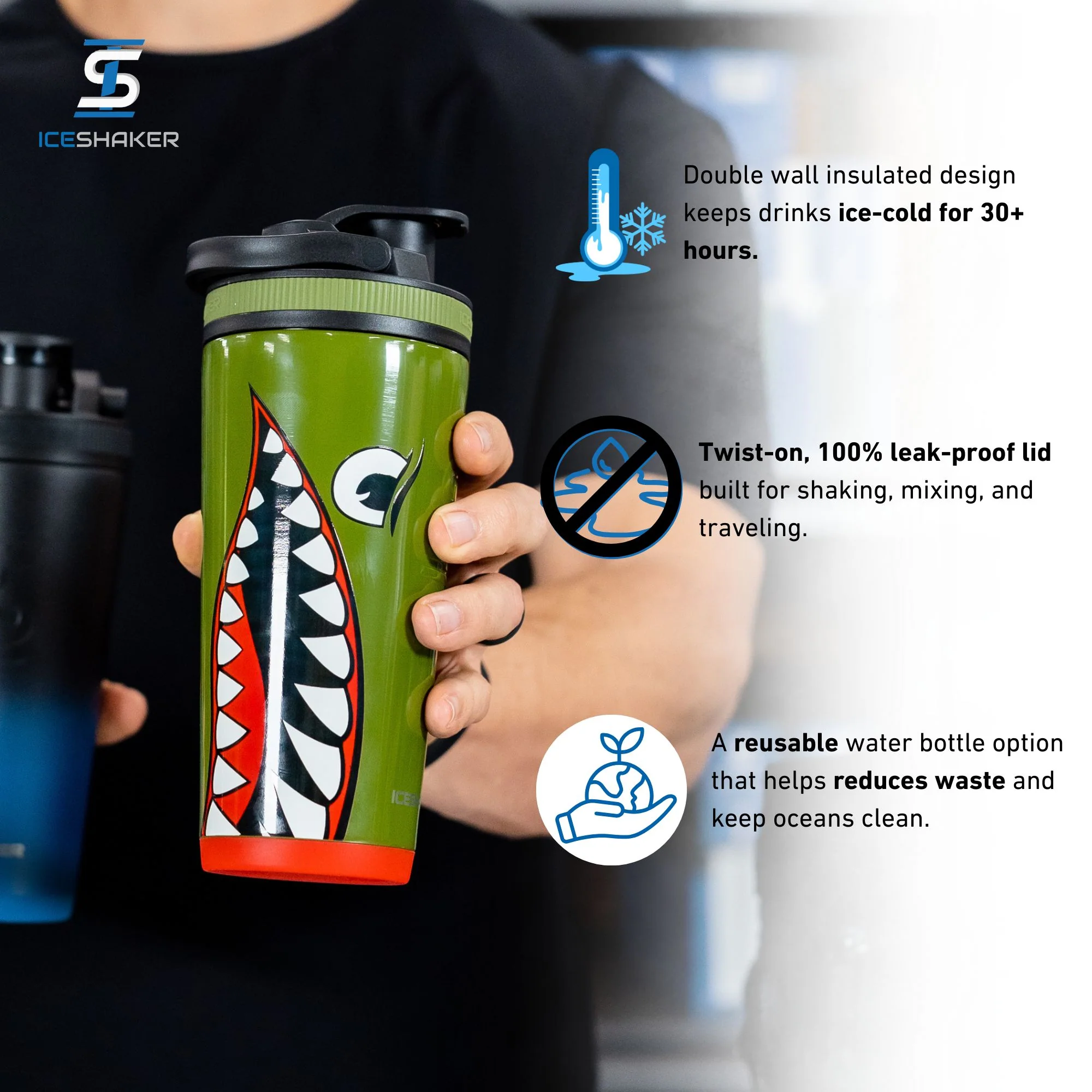 Ice Shaker Allegiance Series 26oz Shaker Bottles - Image 21
