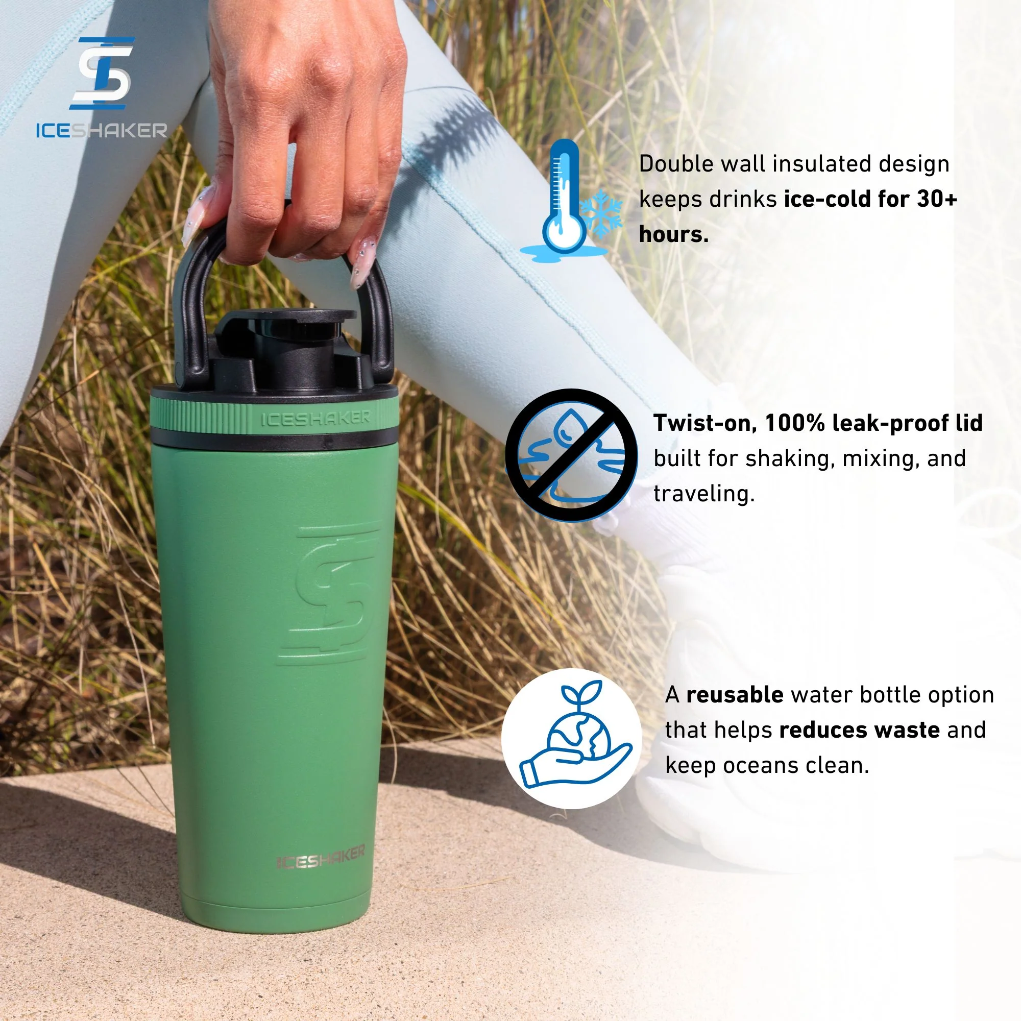 Ice Shaker Matte Series 26oz Shaker Bottles - Image 39