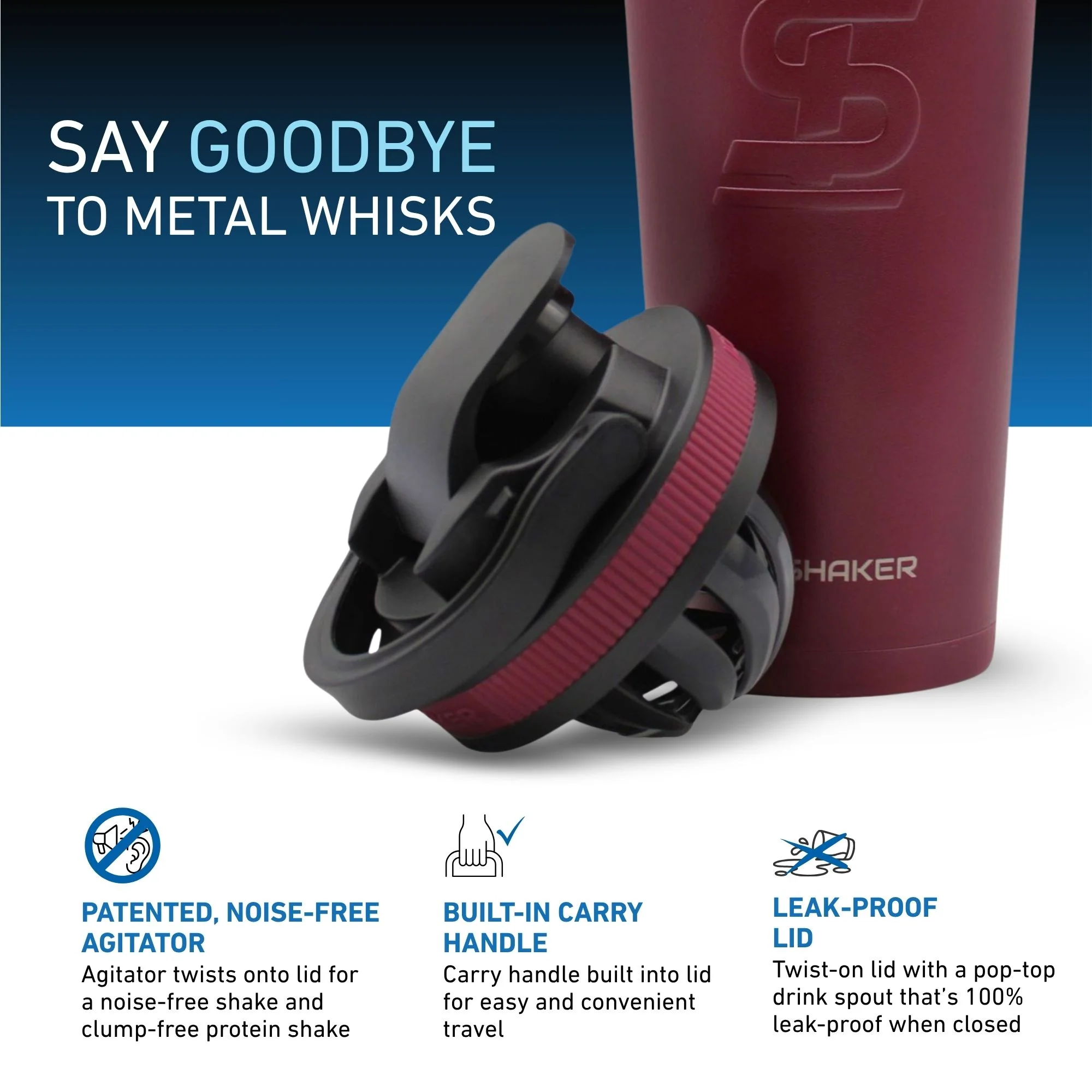 26oz Ice Shaker - Maroon - Image 3