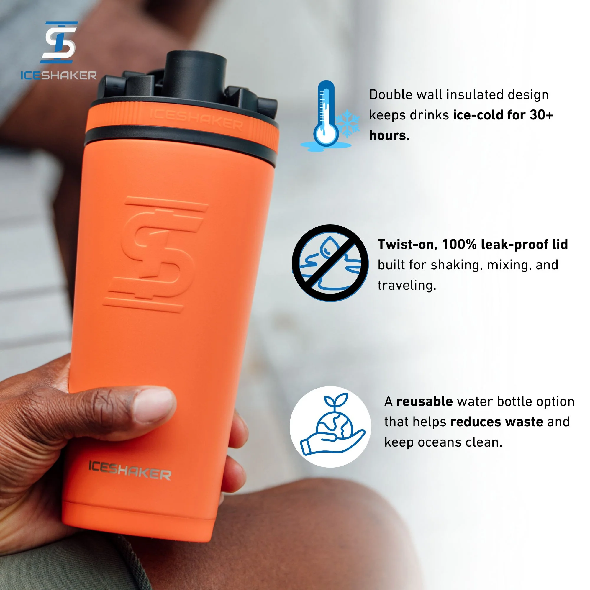 26oz Ice Shaker - Orange - Image 4