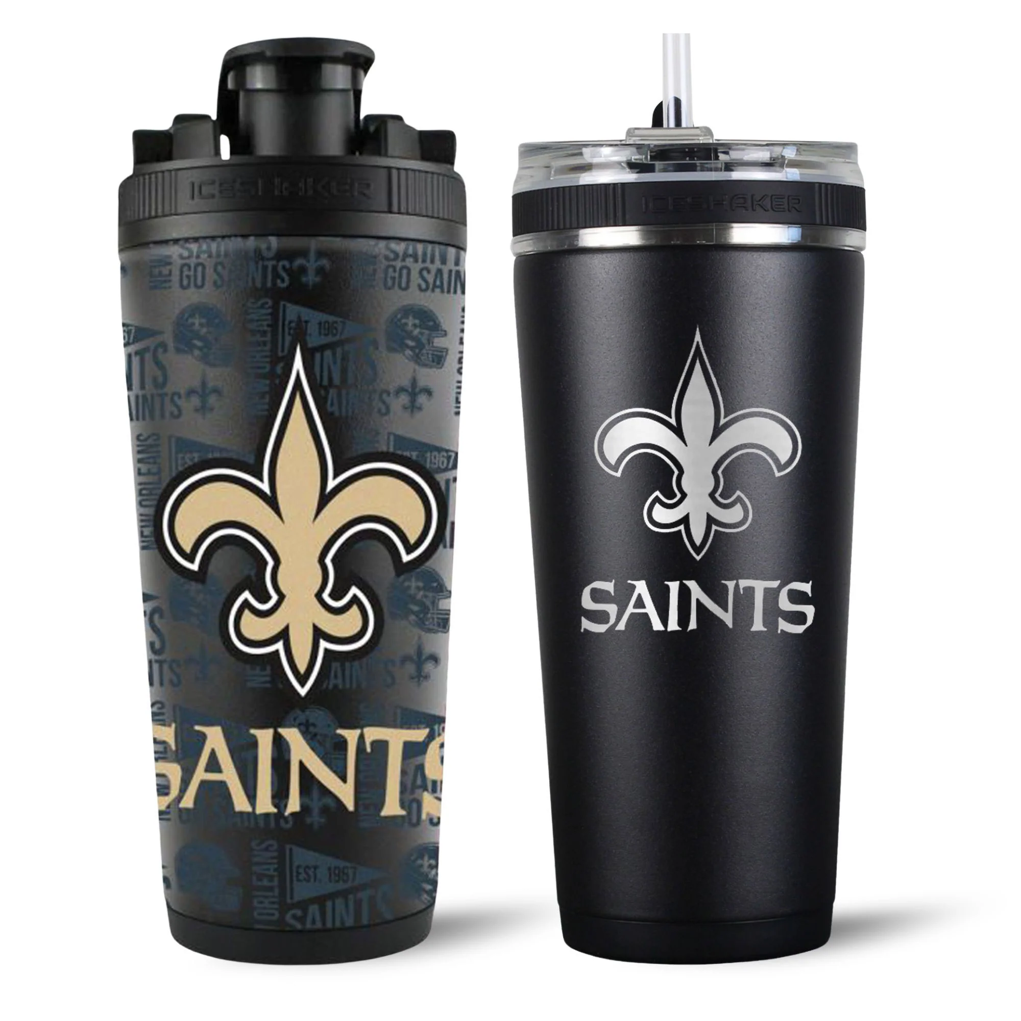 New Orleans Saints 4D Shaker & Flex Bottle Bundle
