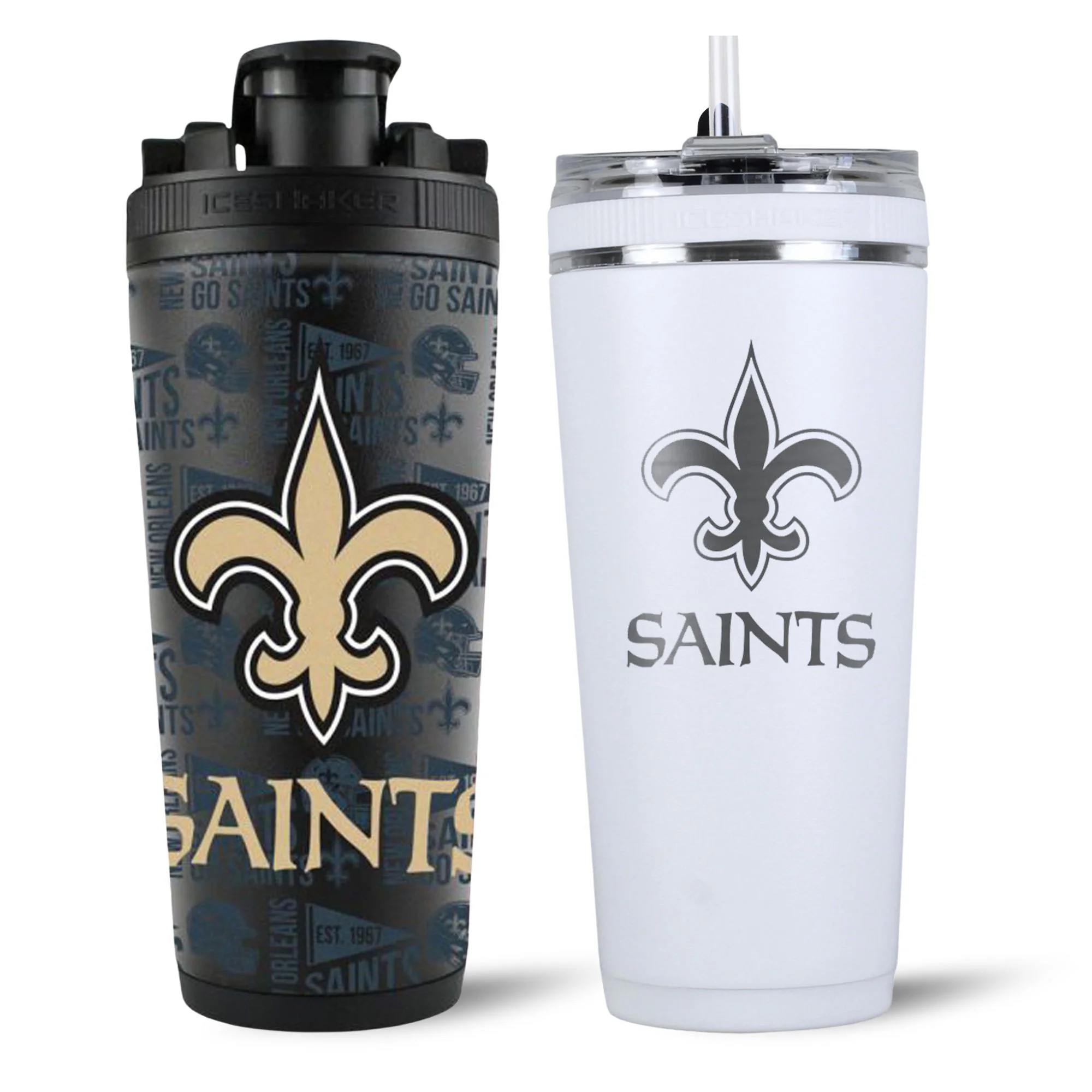 New Orleans Saints 4D Shaker & Flex Bottle Bundle - Image 2