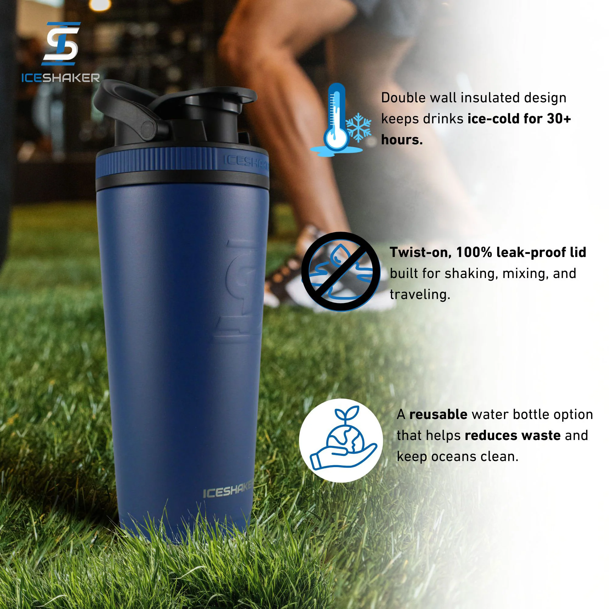 Officially Licensed Detroit Tigers 26oz Ice Shaker - Navy - Image 2