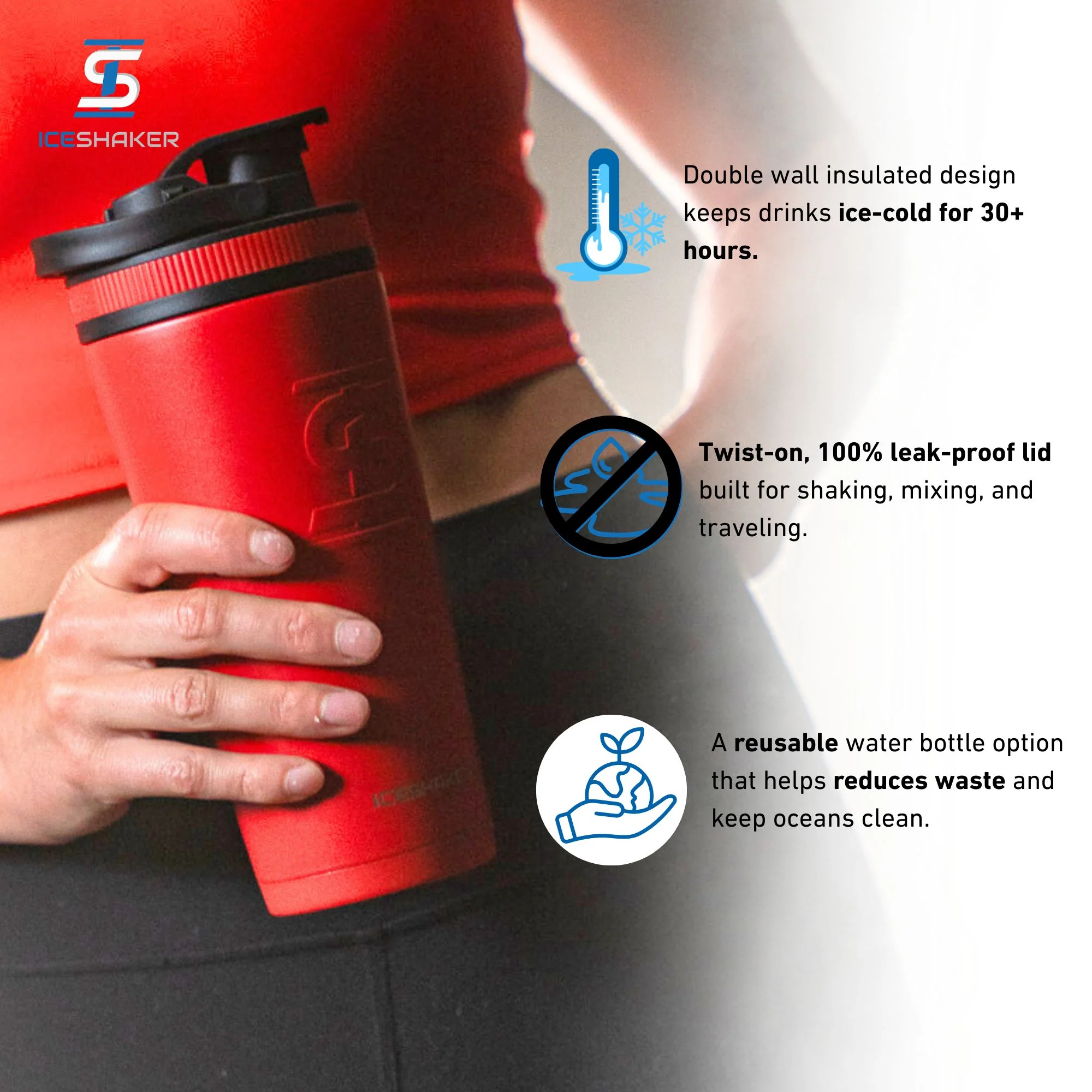 Officially Licensed New York Rangers 26oz Ice Shaker - Red - Image 2